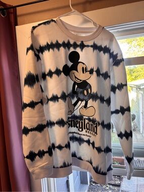 Disney Black & White Tie-Dye Mickey Crewneck Sweatshirt